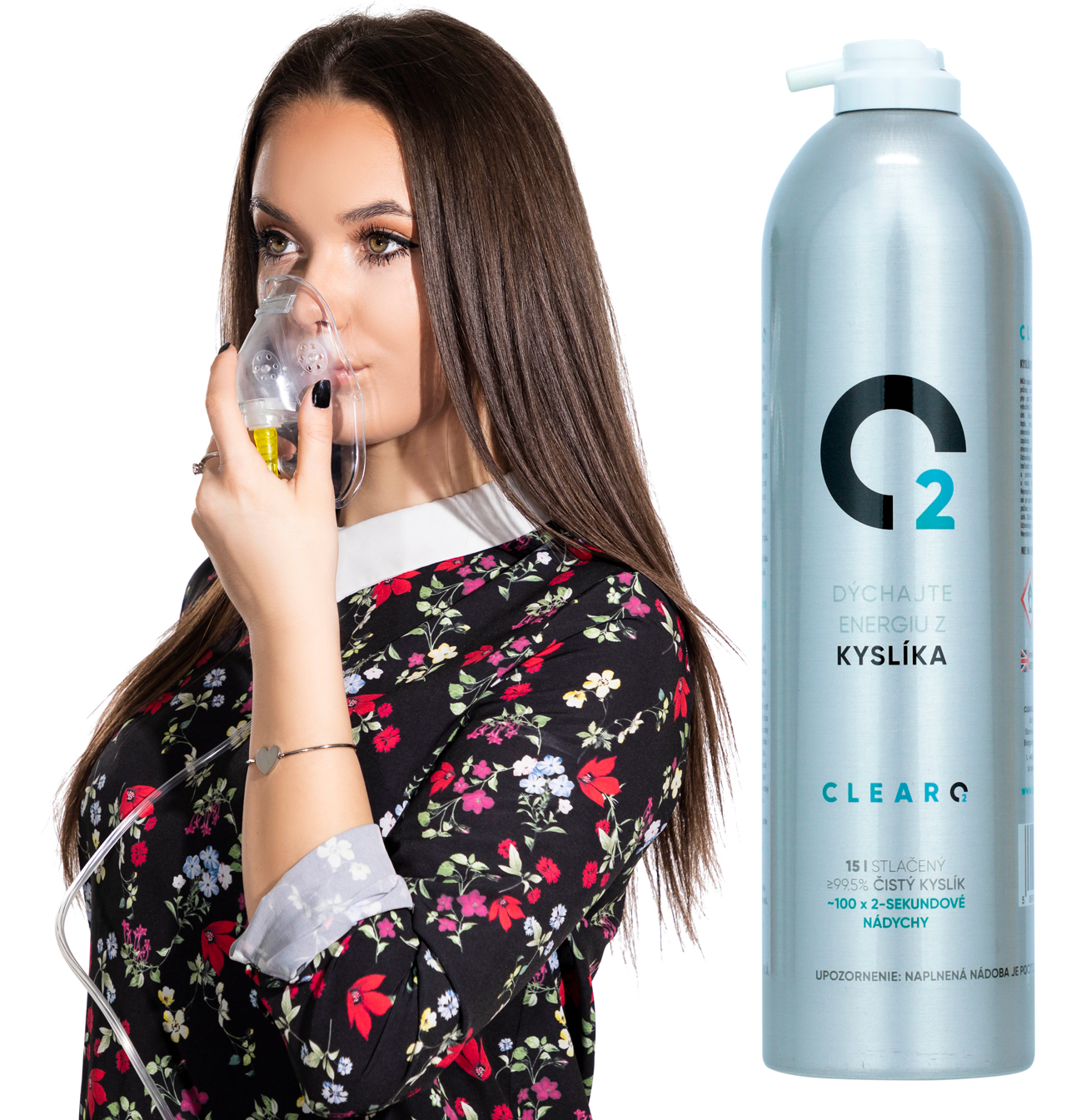 Kyslíková fľaša s maskou ClearO2 Oxygen, 15 l