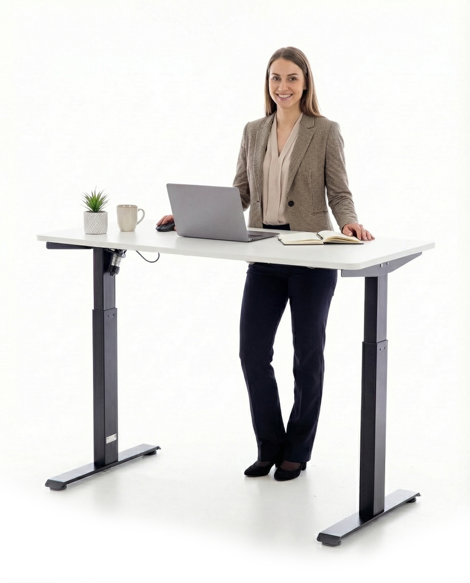 Výškovo nastaviteľný stôl UNIZDRAV 120x60 cm, biely