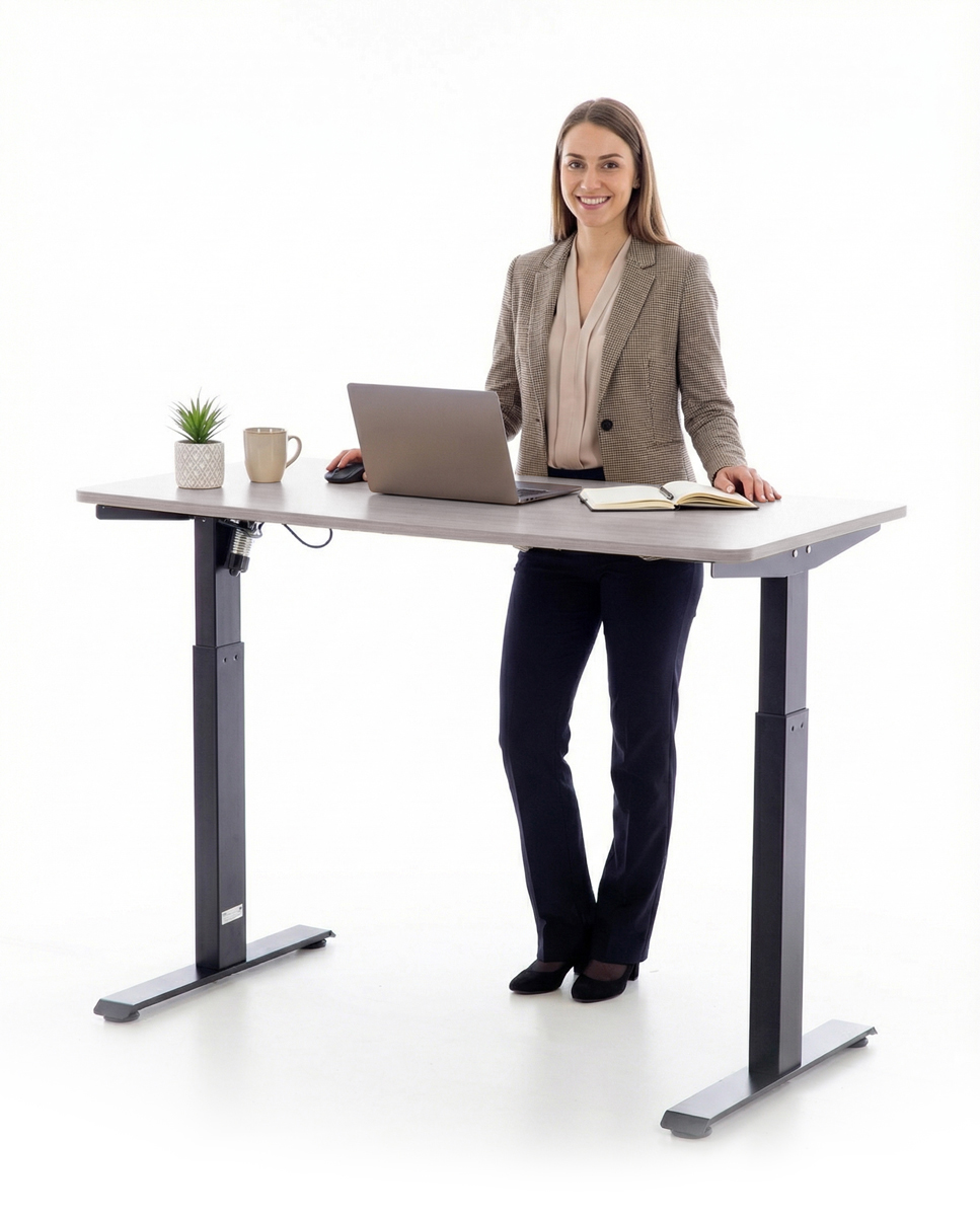 Výškovo nastaviteľný stôl UNIZDRAV 120x60 cm, sivý