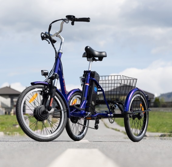 Trojkolesový elektrický bicykel Tornádo ZTECH, modrý