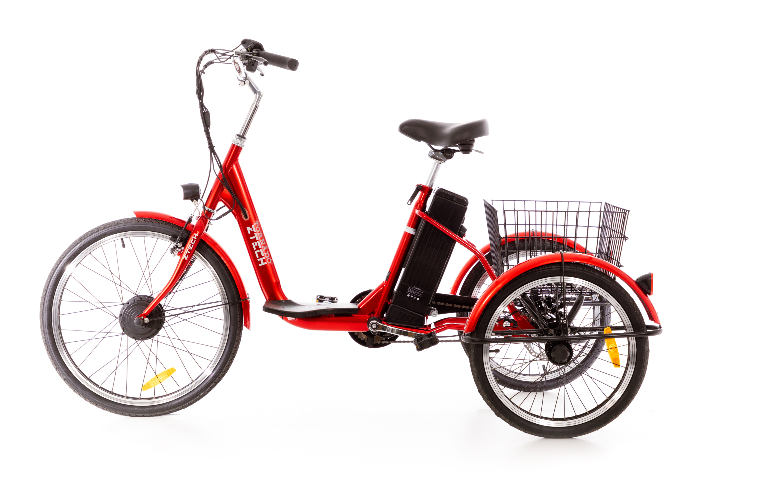 Trojkolesový elektrický bicykel Tornádo ZTECH, červený