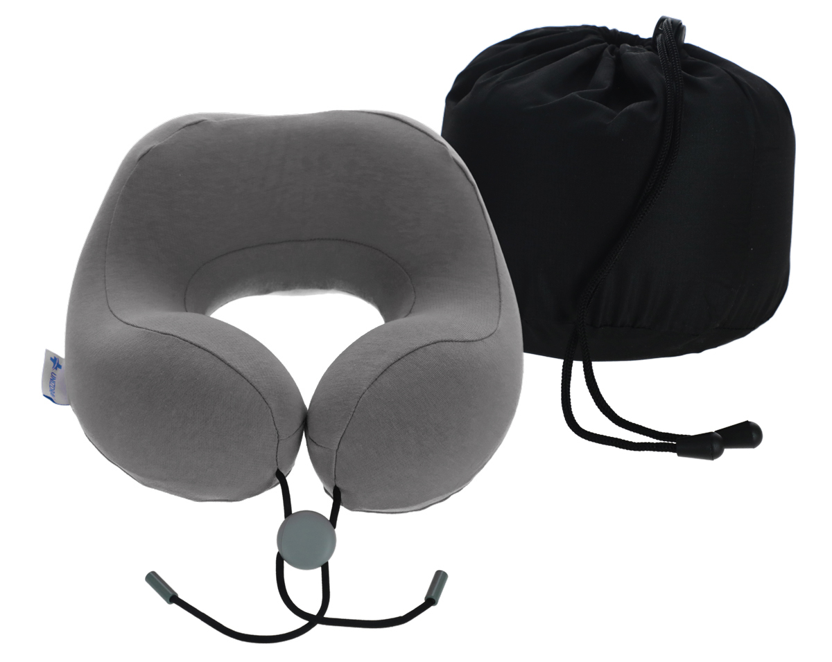 Cestovný ergonomický vankúš z pamäťovej peny, antracitový