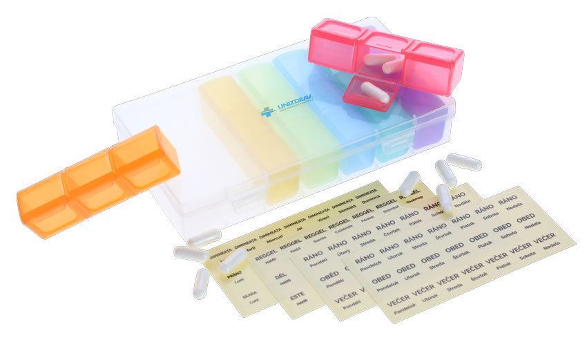 Dávkovač liekov UNIZDRAV - denný + týždenný
