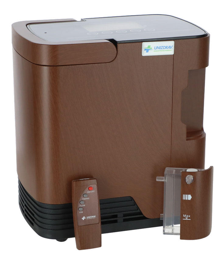 Kyslíkový koncentrátor s hlasovým výstupom UNIZDRAV, 7 l/min, imitácia dreva