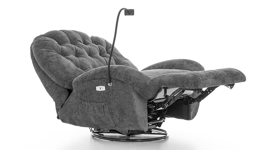 Štýlové relaxačné polohovacie kreslo TRENDY, antracitové