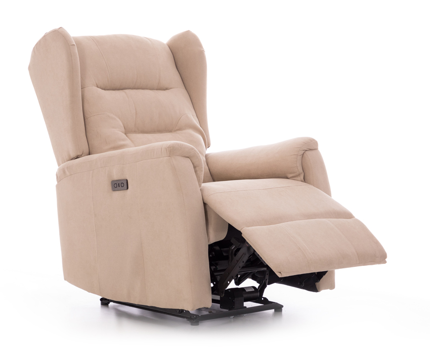 Relaxačné polohovacie kreslo COMFORT Ušiak, béžová látka