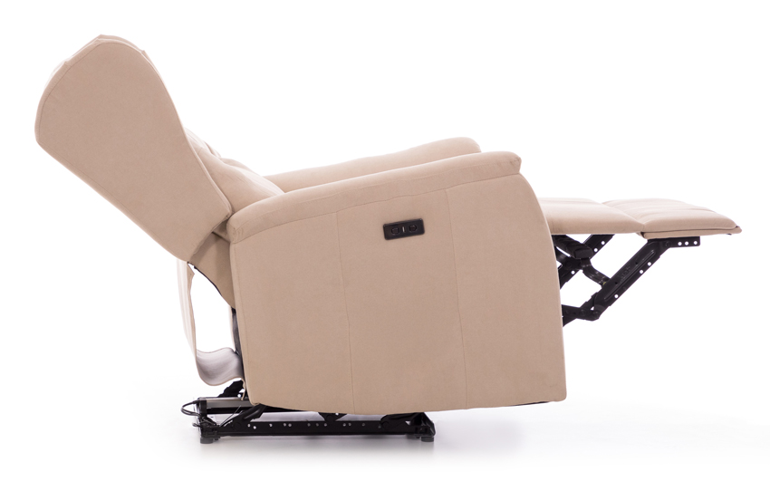 Relaxačné polohovacie kreslo COMFORT Ušiak, béžová látka