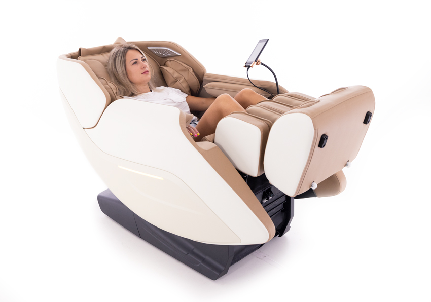 Masážne elektrické kreslo RelaxPro 3D MASSAGER, bielo-hnedé