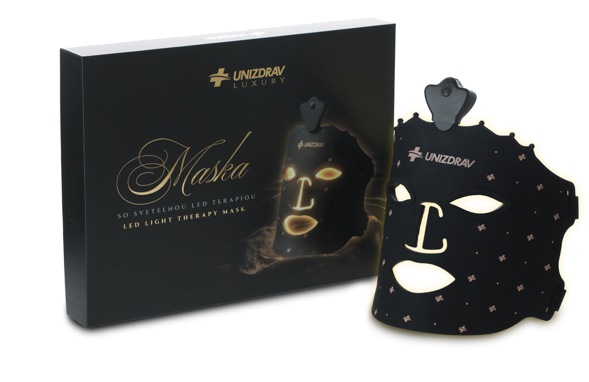 LED Maska so svetelnou terapiou UNIZDRAV Luxury, čierna