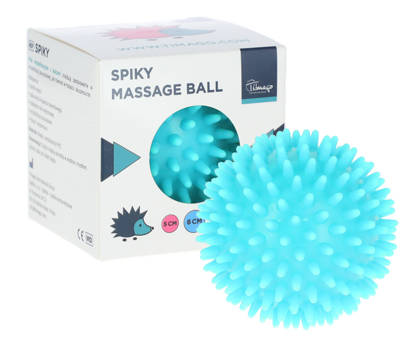 Masážny ježko, modrý 6 cm