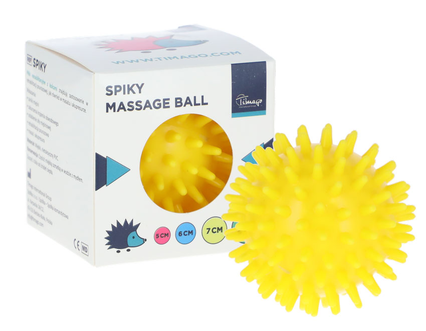 Masážny ježko, žltý 7 cm