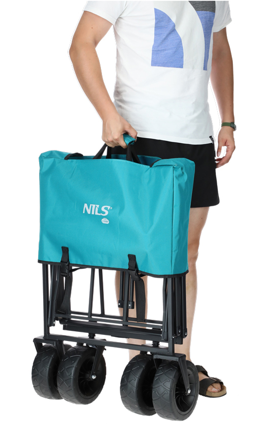 Skladací prepravný vozík s nosnosťou 90kg, tyrkysový