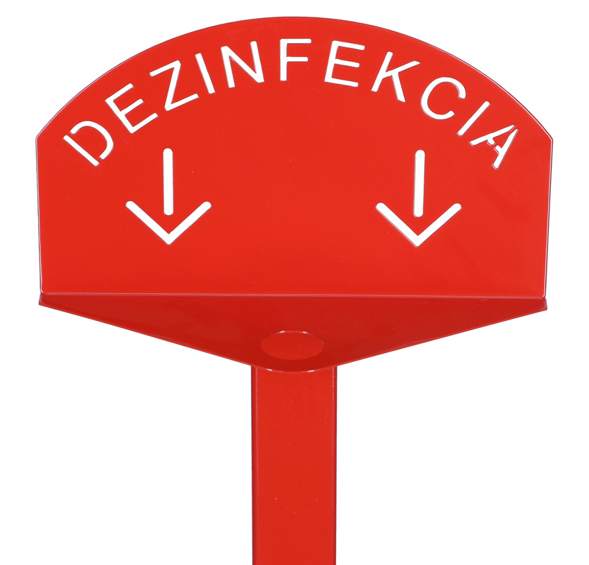 Stojan červený na dezinfekciu rúk s dezinfekčným gélom Me Too, 500 ml