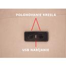 Relaxačné polohovacie kreslo COMFORT Ušiak - béžová látka - NEFUNKČNÉ USB