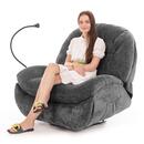 Štýlové relaxačné polohovacie kreslo TRENDY, antracitové