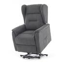 Masážne polohovacie kreslo s vyklápaním COMFORT+, antracitová látka