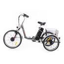 Trojkolesový elektrický bicykel Tornádo ZTECH, strieborný Trojkolesový elektrický bicykel Tornádo ZTECH, strieborný