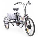 Trojkolesový elektrický bicykel Tornádo ZTECH, strieborný Trojkolesový elektrický bicykel Tornádo ZTECH, strieborný