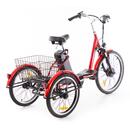 Trojkolesový elektrický bicykel Tornádo ZTECH, červený