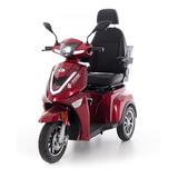 Elektrický trojkolesový skúter CHAMPION pre seniorov – výkonný 1000 W motor, červený