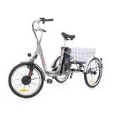 Trojkolesový elektrický bicykel Tornádo ZTECH, strieborný