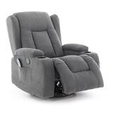 Relaxačné polohovacie kreslo, antracitová látka