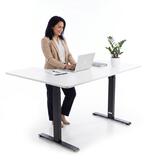 Výškovo nastaviteľný stôl UNIZDRAV 160x110 cm, biely – pravý roh
