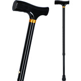 Vychádzková palica s drevenou rúčkou - čierna