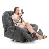 Štýlové relaxačné polohovacie kreslo TRENDY, antracitové