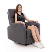 Relaxačné polohovacie kreslo COMFORT s funkciou masáže a výhrevu, antracitová látka