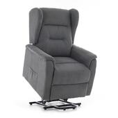 Masážne polohovacie kreslo s vyklápaním COMFORT+, antracitová látka