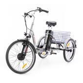 Trojkolesový elektrický bicykel Tornádo ZTECH, strieborný Trojkolesový elektrický bicykel Tornádo ZTECH, strieborný
