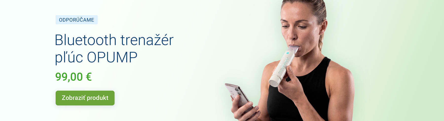 Bluetooth trenažér pľúc OPUMP
