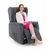 Relaxačné polohovacie kreslo COMFORT Ušiak s funkciou masáže a výhrevu, antracitová látka
