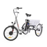 Trojkolesový elektrický bicykel Tornádo ZTECH, strieborný