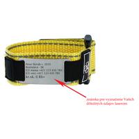 Náramok na suchý zips s prázdnou známkou - detský žltý