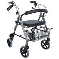 Štvorkolesové chodítko odľahčené, sivé