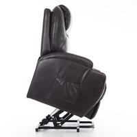 Masážne polohovacie kreslo s vyklápaním eko koža, tmavohnedé