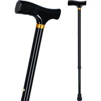 Vychádzková palica s drevenou rúčkou - čierna