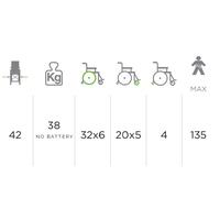 Elektrický invalidný vozík 46 cm