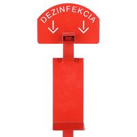 Stojan červený na dezinfekciu rúk, bez dezinfekcie, 110 cm