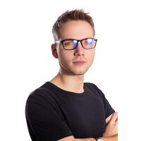 Okuliare proti modrému svetlu UNIZDRAV čierne - unisex + puzdro, vrecúško a testovacia sada