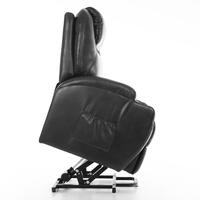 Masážne polohovacie kreslo s vyklápaním eko koža, čierne