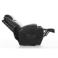 Masážne polohovacie kreslo s vyklápaním eko koža, čierne