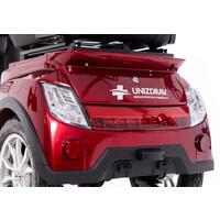 Elektrický trojkolesový skúter CHAMPION pre seniorov a imobilných – výkonný 1000 W motor, červený - ŠKRABANEC NA VOLANTE