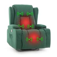 Relaxačné polohovacie kreslo, smaragdovo-zelená látka - ZLÉ PREŠITIE NA PRAVEJ STRANE
