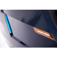 Masážne elektrické kreslo LUX 4D MASSAGER, modrozlaté - MIERNE ŠKRABANCE, VÝSTAVNÝ KUS