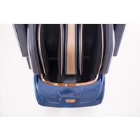 Masážne elektrické kreslo LUX 4D MASSAGER, modrozlaté - MIERNE ŠKRABANCE, VÝSTAVNÝ KUS