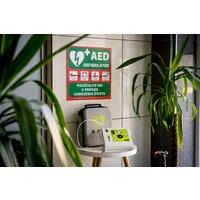 Tabuľa prvej pomoci k AED defibrilátoru