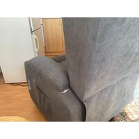 Relaxačné polohovacie kreslo, antracitová látka - NATRHNUTÁ LÁTKA